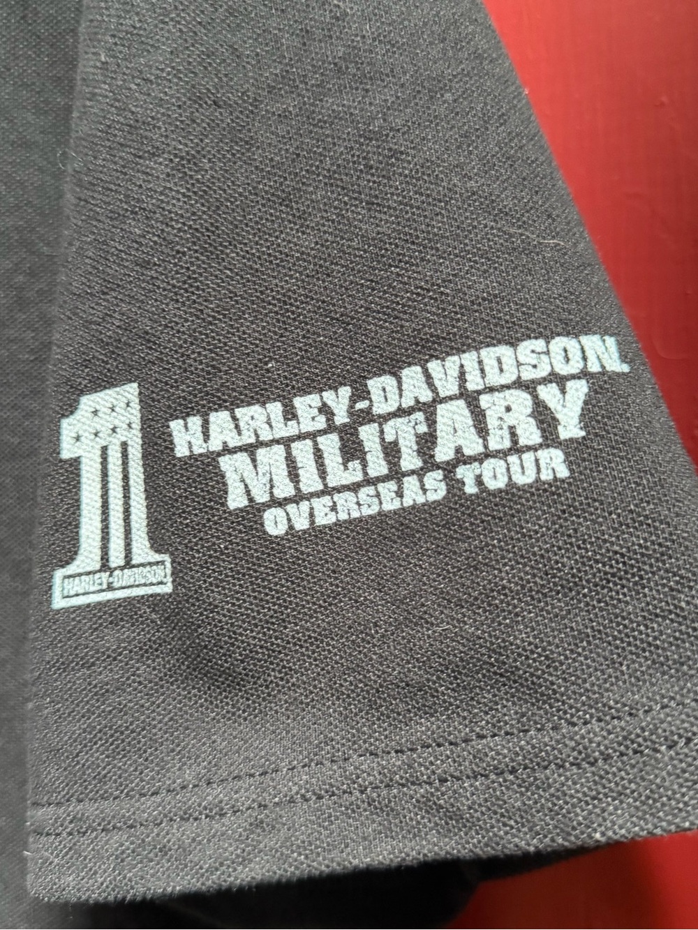 Harley-Davidson Black with White Skull Military Polo - Picture 5 of 5